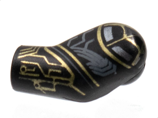 Lego Arm, Left with Gold and Dark Bluish Gray Circuitry Pattern / Black