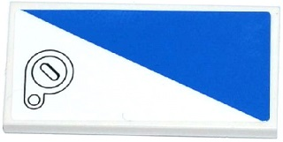 Lego Tile 2 x 4 with Blue Triangle and Filler Cap Pattern Model Left Side (Sticker) - Set 60079