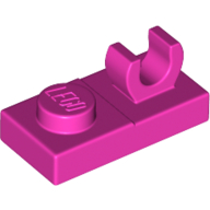 Lego Plate Special 1 x 2 [Open O Top Clip] / Dark Pink