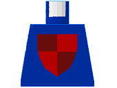 Lego Torso Castle Classic Shield with Dark Red and Red Quarters Pattern / Blue