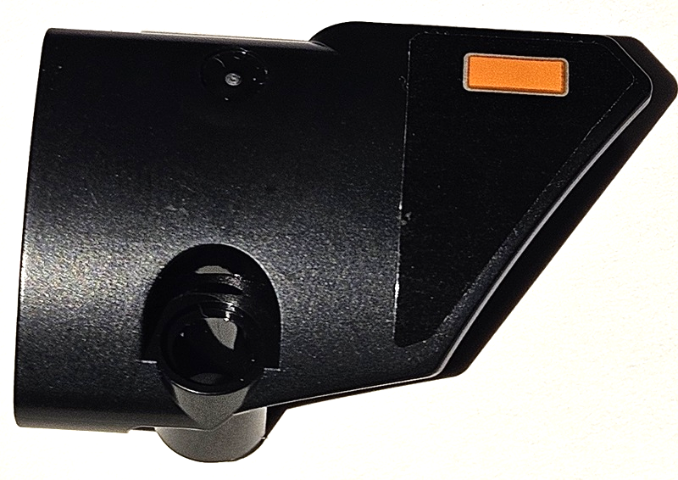 Lego Technic, Panel Fairing # 2 Small Smooth Short, Side B with Orange Blinker Light with Silver Outline Pattern (Sticker) - Set 42111