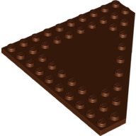 Lego Wedge Plate 10 x 10 Cut Corner [No Centre Studs] / Reddish Brown