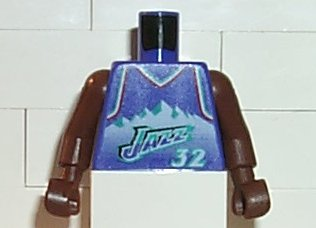 Lego Torso NBA Utah Jazz #32 Pattern / Brown NBA Arms