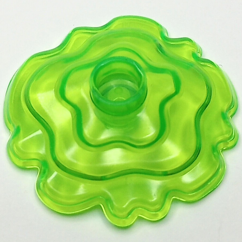 Lego Wave / Power Burst / Flame / Magic Spell Effect, Large Dish with Stud / Trans-Bright Green