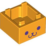 Lego Container Box 2 x 2 x 1 Reinforced Bottom with Dark Purple Animal Face print