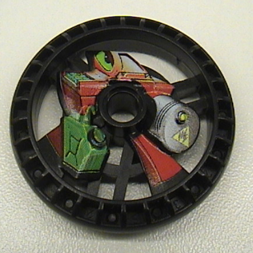 Lego Technic Disc 5 x 5 Notched, Fuel Print / Black