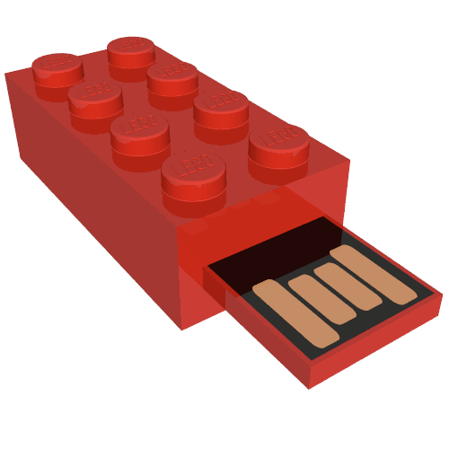 Lego Electric Brick 2 x 4 with USB Flash Drive 16GB