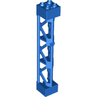 Lego Support 2 x 2 x 10 Girder Triangular Vertical - Type 4 - 3 Posts, 3 Sections / Blue