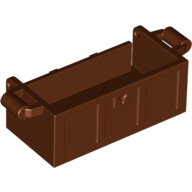 Lego Treasure Chest Bottom with Rear Slots, with Groove / Reddish Brown