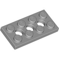 Lego Technic Plate 2 x 4 [3 Holes] / Light Bluish Gray