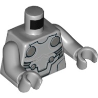 Lego Torso Armor Silver Plate with Dark Bluish Gray Circles Print (Super-Adaptoid), Light Bluish Gray Arms and Hands / Light Bluish Gray