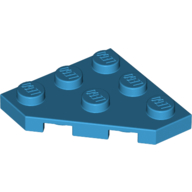 Lego Wedge Plate 3 x 3 Cut Corner / Dark Azure