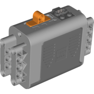Lego Battery Box, Power Functions 4 x 11 x 7 with Orange Switch and Dark Bluish Gray Covers [Complete Assembly] / Light Bluish Gray