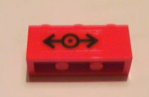 Lego Brick 1 x 3 with Train Logo Black Pattern (Sticker) - Set 7898