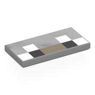 Lego Tile 2 x 4 with Pixelated Face, White/Black Eyes, Dark Tan Nose Print / Light Bluish Gray