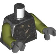 Lego Torso Armor, Silver Spiked Plates, Tan Spots Print, Olive Green Arms, Dark Bluish Gray Hands / Pearl Titanium