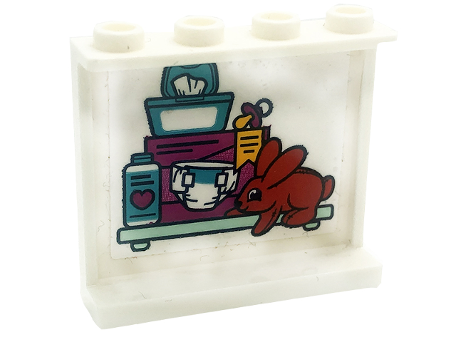 Lego Panel 1 x 4 x 3 with Side Supports - Hollow Studs with Nursery Pattern (Sticker) - Set 41318