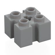 Lego Brick Special 2 x 2 with Grooves and Axle Hole / Light Bluish Gray