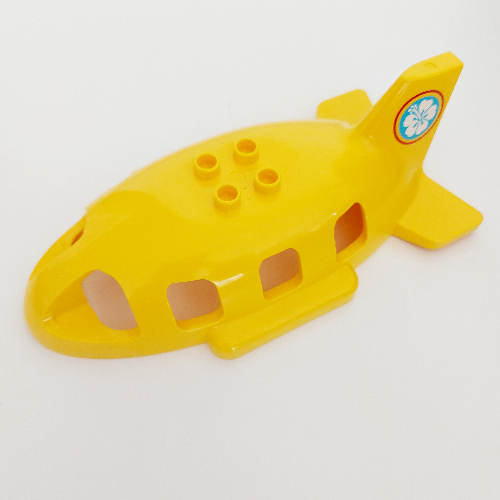 Lego Duplo Airplane Midsize Fuselage Upper with Tail with Flower Print