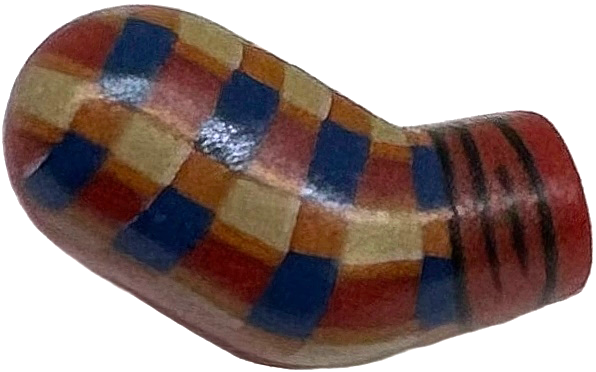 Lego Arm, Right with Dark Tan, Dark Blue and Dark Orange Plaid Shirt and Black Wrinkled Cuff Pattern / Dark Red