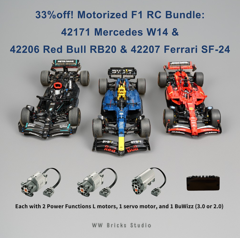 Lego 33% Off! Motorized F1 RC Bundle – 42171 Mercedes W14 & 42206 Red Bull RB20 & 42207 SF-24 F1 Car