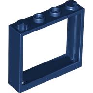 Lego Window 1 x 4 x 3 without Shutter Tabs / Dark Blue