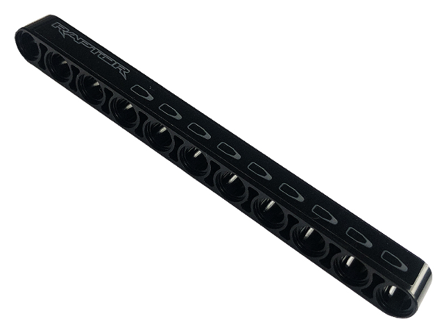 Lego Technic, Liftarm Thick 1 x 11 with Dark Bluish Gray Tread Plate with 9 Holes and 'RAPTOR' Pattern Model Right Side (Sticker) - Set 42126
