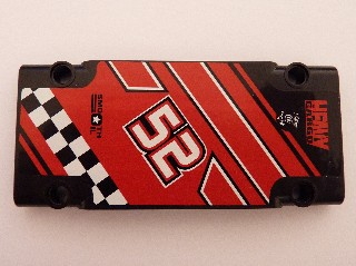 Lego Technic, Panel Plate 5 x 11 x 1 with '52', 'HEAVY CARGO' and 'SMOOTH OIL' Pattern Model Left Side (Sticker) - Sets 8041 / 42041