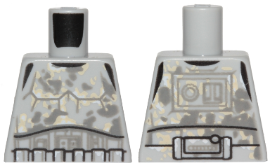 Lego Torso SW Mimban Stormtrooper Armor with Dark Bluish Gray and Tan Dirt Stains Pattern / Light Bluish Gray