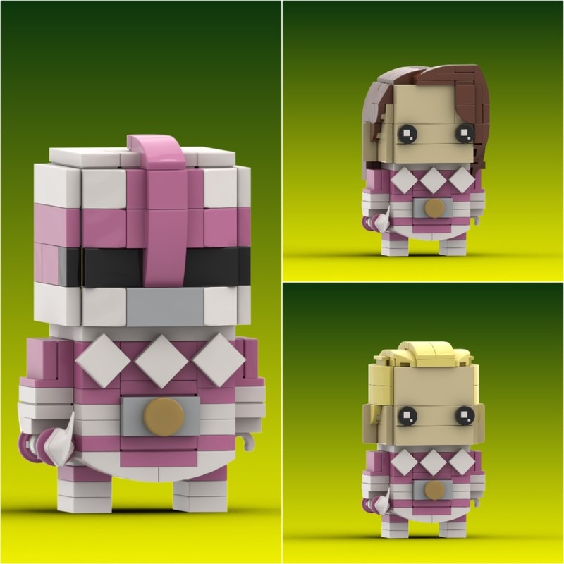 Lego Pink Ranger (Mighty Morphin Power Rangers) Custom Brickheadz Bundle