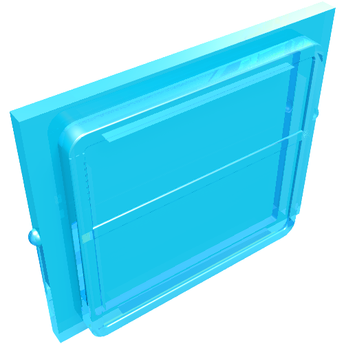 Lego Glass for Train Window 1 x 4 x 3 / Trans-Light Blue