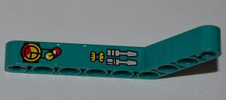 Lego Technic, Liftarm, Modified Bent Thick 1 x 9 (6 - 4) with Gauges and Levers Pattern Model Left Side (Sticker) - Set 8269