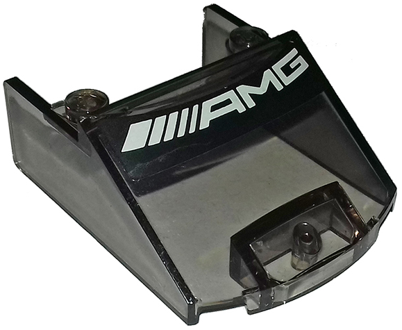 Lego Windscreen 5 x 4 x 1 2/3 with White 'AMG' Logo on Black Background Pattern (Sticker) - Set 75877