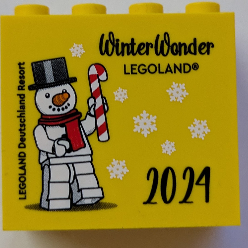 Lego Brick 2 x 4 x 3 with 'LEGOLAND Deutschland Resort WINTER WONDERLAND 2024' Print