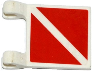 Lego Flag 2 x 2 Square with Flat Edge with 2 Red Triangles Pattern on Both Sides (Stickers) - Set 60095