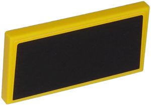 Lego Tile 2 x 4 with Black Trapezoid on Yellow Pattern Background (Sticker) - Set 75870