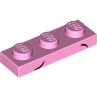 Lego Plate 1 x 3 with 2 Small Black Arcs Low and High - (Sad Unikitty) Eyebrows Print
