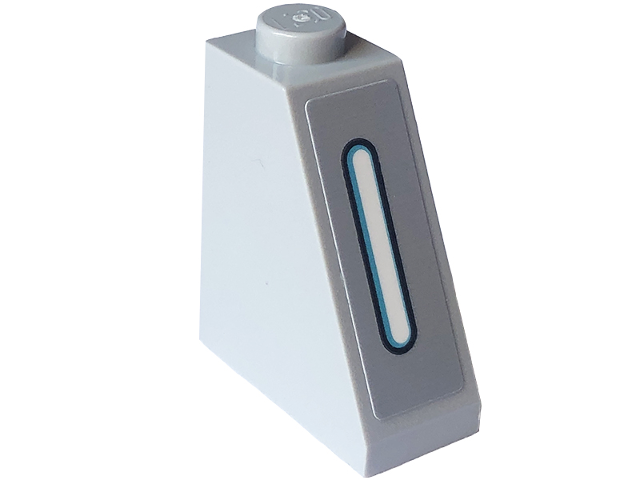 Lego Slope 65 2 x 1 x 2 with White and Medium Azure SW Death Star Wall Light Pattern (Sticker) - Set 75324