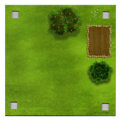 Lego Baseplate with 4 Square Corner Holes and Grass / Grass, Water with Wooden Bridge Print / [No Color/Any Color]
