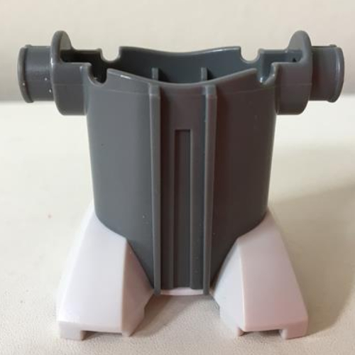 Lego Large Figure Torso and Legs, with Very Light Bluish Gray Feet / Dark Bluish Gray