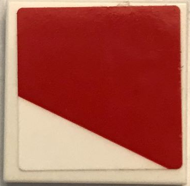 Lego Tile 2 x 2 with Red Trapezoid Pattern Model Left Side (Sticker) - Set 76049