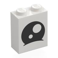 Lego Brick 1 x 2 x 2 with Black Eye, White Iris Print