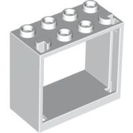 Lego Window 2 x 4 x 3 Frame with Hollow Studs / White