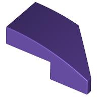 Lego Brick Wedged, Curved 2 x 1 with Stud Notch Left / Dark Purple