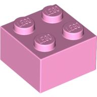 Lego Brick 2 x 2 / Bright Pink