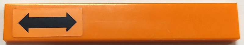 Lego Tile 1 x 6 with Black Double Arrow Pattern (Sticker) - Set 4210 / Orange