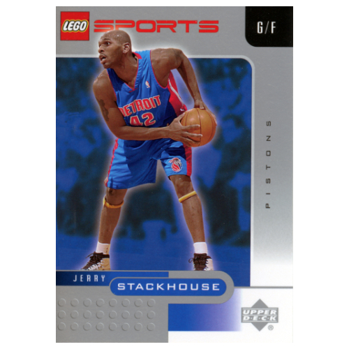 Lego Trading Card, NBA: Jerry Stackhouse, Detroit Pistons #42 / [No Color/Any Color]