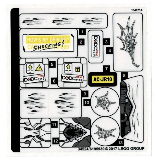 Lego Sticker Sheet for Set 76083-1 / [No Color/Any Color]