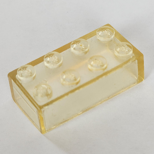 Lego Brick 2 x 4 without Bottom Tubes / Trans-Clear