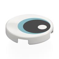 Lego Tile Round 2 x 2 with Eye, Blue Iris, Black Pupil Print / White